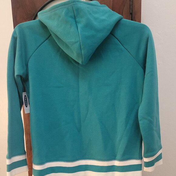 Old Navy Girls Teal Soft Fleece Hoodie - Size L (10 - 12) - Picture 4 of 6